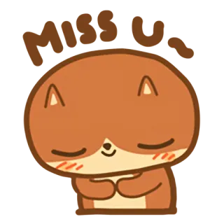 😉 Miss U ~ kangen, imut, binatang, kartun, kawaii, cinta, sayang telegram sticker