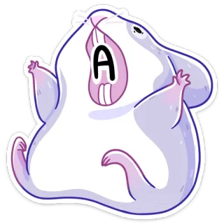 😲 A hamster, animal, roedor, fofo, letra A whatsapp sticker