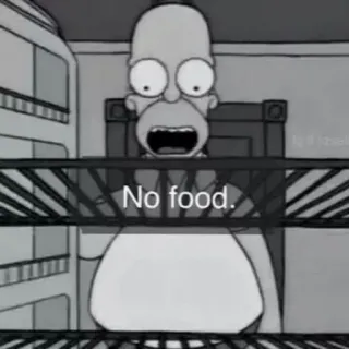 💔 Homer Simpson The Simpsons No food. Homer Simpson, Die Simpsons, kein Essen, Kühlschrank, Cartoon, TV-Show, Comedy whatsapp sticker