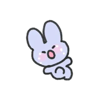🥱 Kreskówka, Króliczek, Słodkie, Kawaii, Królik, Zwierzę telegram sticker