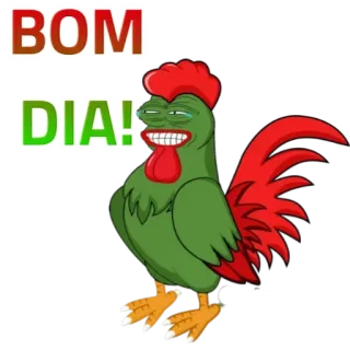 🌞 Pepe the Frog BOM DIA! 早上好, 鸡, 表情包, 佩佩, 青蛙, 搞笑 telegram sticker