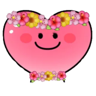 🌼 하트, 꽃, 만화, 귀여운, 분홍색 telegram sticker
