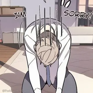 🌩 I'M SORRY! извини, прости, мультфильм, персонаж whatsapp sticker