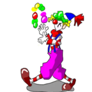 🤡 Palhaço, Malabarismo, Desenho animado, Circo, Colorido telegram sticker