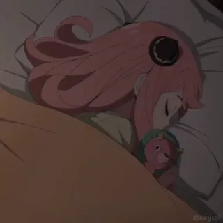 😴 Anya Forger Spy x Family Anime, Spy x Family, Anya Forger, Sueño, Lindo, Dibujos animados, Fanart telegram sticker