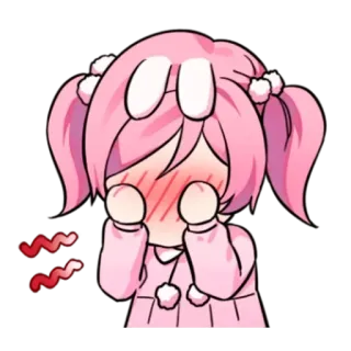 😳 Anime, Manga, Kawaii, Lindo, Chica, Rosa, Rubor telegram sticker