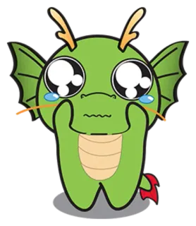 😢 naga, menangis, sedih, kawaii, imut, kartun telegram sticker