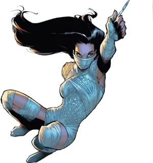 ☺️ Elektra Natchios Ninja, Assassine, Marvel, Comics, Waffe, Schwert whatsapp sticker