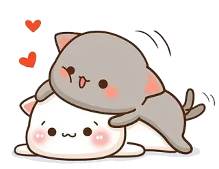 ❤️ kucing, anak kucing, imut, binatang, cinta, kawaii, hati, ceria telegram sticker