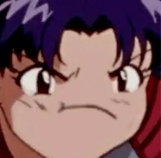 🔷 Misato Katsuragi Neon Genesis Evangelion Anime, Serio, Capelli Viola, Eva, Evangelion telegram sticker
