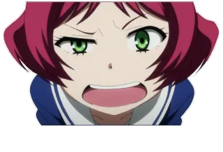😧 Anime, Fille, Expression, Agacée, Dessin animé whatsapp sticker