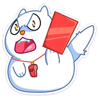 ⛔️ kucing, wasit, kartu merah, marah, olahraga, peluit, kartun, hewan telegram sticker