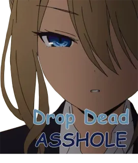 🤬 Drop Dead ASSHOLE アニメ, 攻撃的, テキスト whatsapp sticker