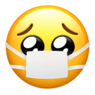 🥺 Emoji, Masker wajah, Sakit, Covid, Kesehatan, Pandemi, Perlindungan whatsapp sticker