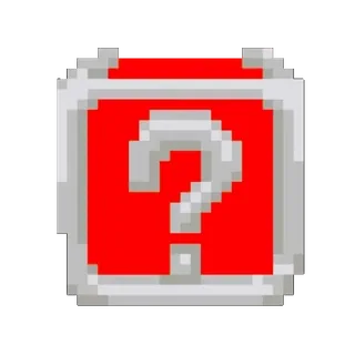 🌟 question mark, pixel art, red, grey, question block telegram sticker