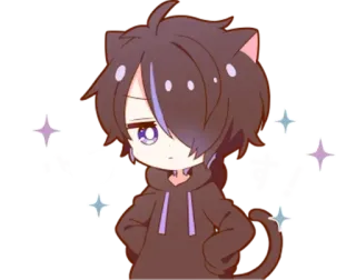 ✨ す！ Anime, Catboy, Fofo, Mangá, Kawaii, Brilho telegram sticker
