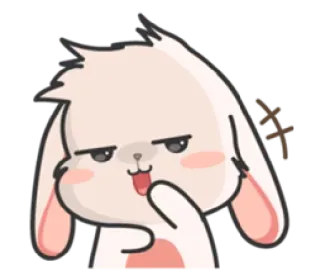 😏 coelho, coelhinho, fofo, animal, desenho animado, adesivo telegram sticker