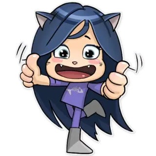 👍 cartoon, cat, anthropomorphic, thumbs up, positive, sticker whatsapp sticker