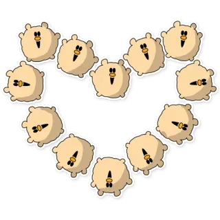 ❤ heart, sticker, cute, cartoon, illustration, kawaii telegram sticker