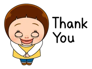 ☺️ Thank You dziękuję, wdzięczność, uznanie, kreskówka, ilustracja, dziewczyna telegram sticker