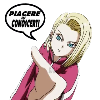 🤝 Android 18 Dragon Ball PIACERE DI CONOSCERTI anime, android 18, dragon ball, character, female telegram sticker
