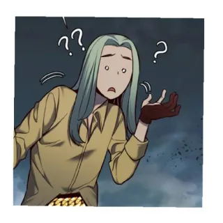 🤷‍♂️ charakter, fragezeichen, verwirrt, person, anime telegram sticker