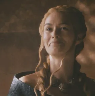 😐 Cersei Lannister Game of Thrones femme, portrait, blonde, série TV, personnage telegram sticker