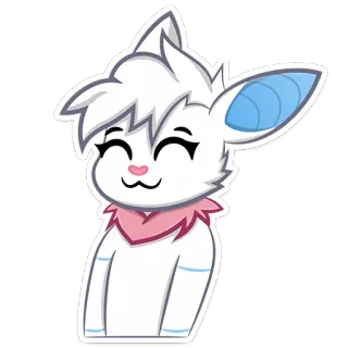 🥰 schattig, dier, wit, cartoon, vrolijk telegram sticker