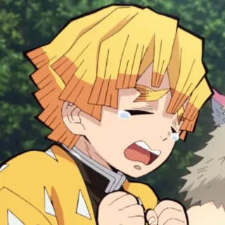 💛 Zenitsu Agatsuma Demon Slayer anime, manga, crying, character, demon slayer, zenitsu whatsapp sticker
