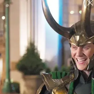 😂 Loki Loki, Marvel, helmet, villain, trickster, Tom Hiddleston telegram sticker