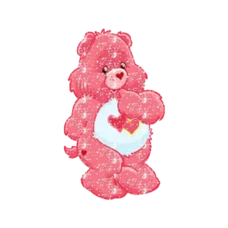 🧸 Care Bear Bisounours, Dessin animé, Ours, Cœur, Mignon, Rose whatsapp sticker