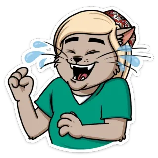 😂 cat, laughing, emoji, cartoon, sticker, happy, cat emoji telegram sticker
