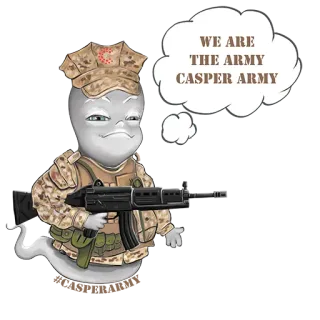 👥 WE ARE
THE ARMY
CASPER ARMY army, soldier, weapon, gun, military, casper, ghost whatsapp sticker