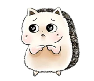 🙁 hérisson, mignon, animal, dessin animé, mammifère, autocollant telegram sticker