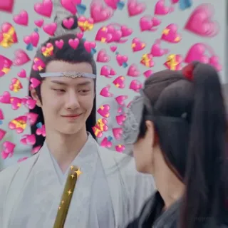 😍 amor, corações, sorrindo, carinho, romance whatsapp sticker