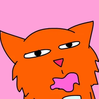✨ cat, orange, cartoon, animal, sticker, funny, meme whatsapp sticker