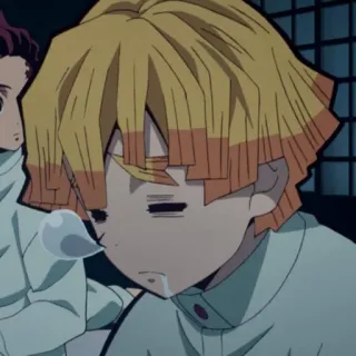 💛 Zenitsu Agatsuma Demon Slayer anime, demon slayer, zenitsu, exhausted, cartoon, manga whatsapp sticker