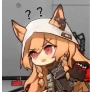 🤔 ?? vraag, verward, anime stijl, cartoon, uitdrukking, oren, dierenoren telegram sticker