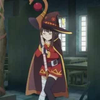 🙂 Megumin Konosuba anime, wizard, cute, magic, staff telegram sticker
