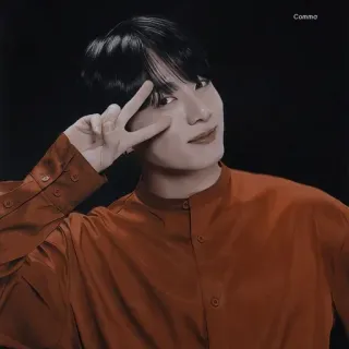 ✌️ Comma kpop, bts, jungkook, sänger, friedenszeichen, koreanischer pop telegram sticker