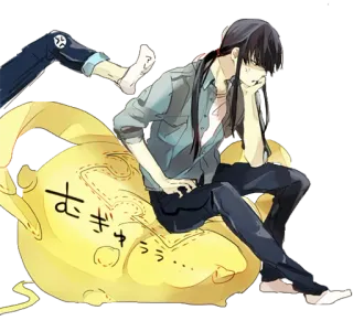 😠 むぎゅ… anime, manga, character, illustration, drawing whatsapp sticker