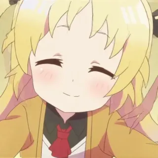 🐱 Anime, Kawaii, Schattig, Meisje, Blond, Geel whatsapp sticker