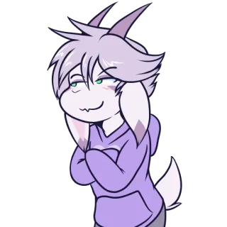 😏 Anime, Dibujos animados, Cabra, Lindo, Sonriendo telegram sticker