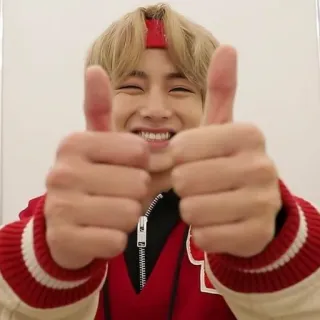 👍 палец вверх, позитив, K-pop, улыбающийся telegram sticker
