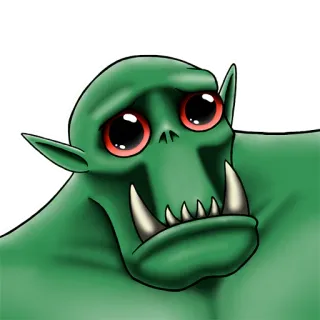 🥺 Orc фэнтези, монстр, зеленый, клыки, орк telegram sticker