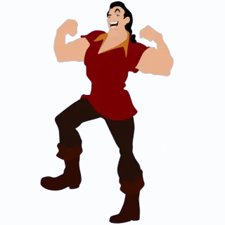 💪 Gaston Beauty and the Beast Gastão, A Bela e a Fera, Disney, vilão, musculoso, desenho animado telegram sticker