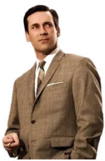 😉 Don Draper Mad Men homem, fato, fumando, série, personagem, vintage, publicidade whatsapp sticker