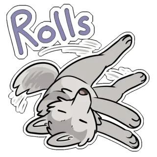 🤣 Rolls hond, schattig, blij, dier, harig telegram sticker