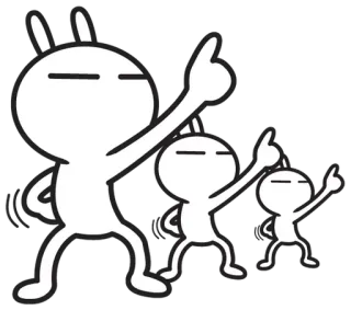 👆 Dibujos animados, Personajes, Señalando, Blanco, Pegatinas whatsapp sticker