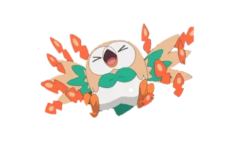 🤯 Rowlet pokemon, rowlet, owl, cute, cartoon telegram sticker